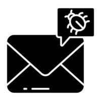 Infected mail icon in editable design vector