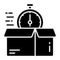 Best solid design icon of delivery time vector
