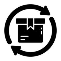 Parcel return icon vector