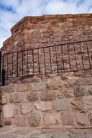 Ancient Stone Wall Texture Rustic Brick Masonry Background photo