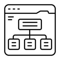 Conceptual line design icon of web hierarchy vector