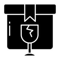 Modern icon of fragile parcel vector