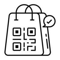 A linear icon of barcode scan vector