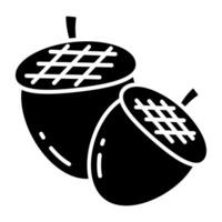 A Perfect beautiful design icon of acorn fruit vector