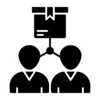 Conceptual solid design icon of logistic manager vector