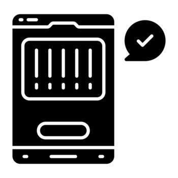 un sólido diseño icono de móvil qr código vector