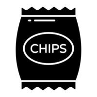 Creative design icon of chips packet vector
