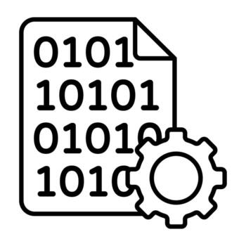 A A premium download icon of binary file setting vector