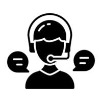 A filled designs icon of customer service representative vector