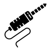 A glyph design icon of audio jack vector