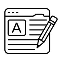Trending icon of online writing vector