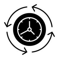 Editable design icon of round the clock vector