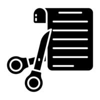 A solid design icon of paper cutting vector