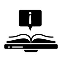 Filled design icon of info book vector