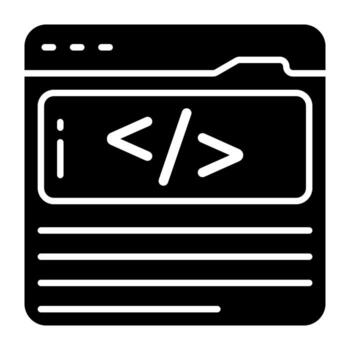 único icono de web desarrollando codificación vector