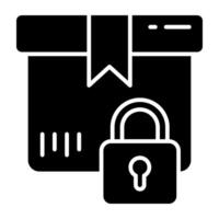 Editable design icon of locked parcel vector
