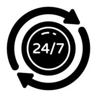 Trendy design icon of 247hr services vector