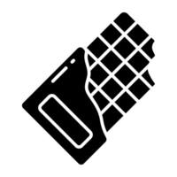 A solid design icon of chocolate vector