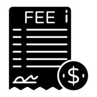 Conceptual glyph designs icon of fee slip vector