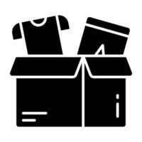 Editable design icon of shopping parcel vector