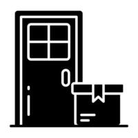 Conceptual icon of door delivery vector