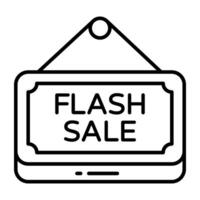 Modern icon of flash sale board vector