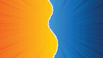 Abstract Yellow and Blue Torn Paper Effect Background with Dynamic Burst Texture vector