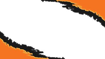 Abstract Rough Brush Border with Orange and Black Layers vector