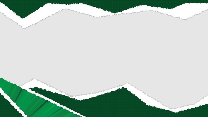 Abstract Green and White Torn Paper Layers Background