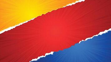 Colorful Comic Torn Paper Effect Background with Dynamic Burst Texture vector