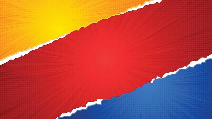 Colorful Comic Torn Paper Effect Background with Dynamic Burst Texture
