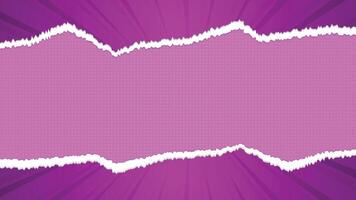 Purple Torn Paper Effect Background with Comic Halftone Style vector