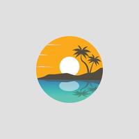 Summer Escape to the Island of Dreams logo design illustration icon template vector