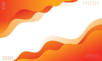 Orange abstract waves background design vector