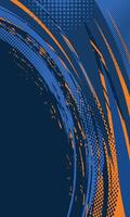 Abstract composition background with blue and orange dynamic lines vector