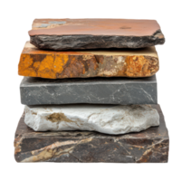 Artfully stacked natural stones showcasing unique textures and colors png