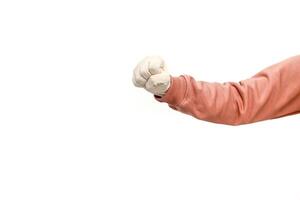 A powerful fist gesture showcasing strength and determination in a clean studio shot photo
