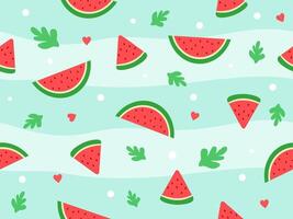 Colorful watermelon pattern background vector