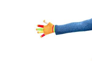 Colorful Hand with Isolated Background Displaying Vibrant Colors and Creative Art photo