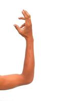 Isolated arm and hand of a person on a white background showing gesture photo