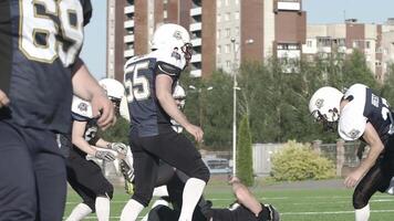 Shooting in motion for a football player video