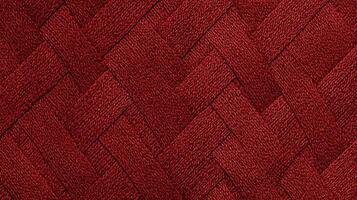 Close-up of Red Woven Fabric Texture with Intricate Pattern photo