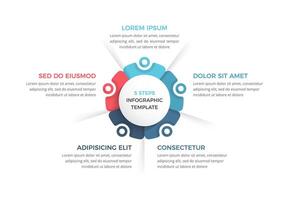 Circle diagram with 5 steps with place for your text, infographic template vector