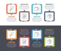 Four steps infographic template, can be used as process, options, workflow vector