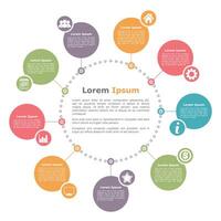 Circle diagram with place for your text and icons vector