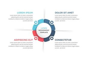 Circle diagram with 4 steps with place for your text, infographics template vector