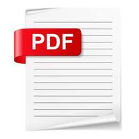 PDF File with lines on white background vector
