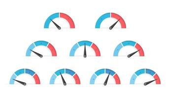 Set of indicators with different amount of segments vector