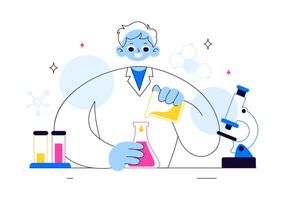 Hypothesis Testing in a Science Laboratory Illustration in Flat Style vector