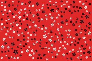 Pattern of Hong Kong Bauhinia Flowers on Red Background. vector